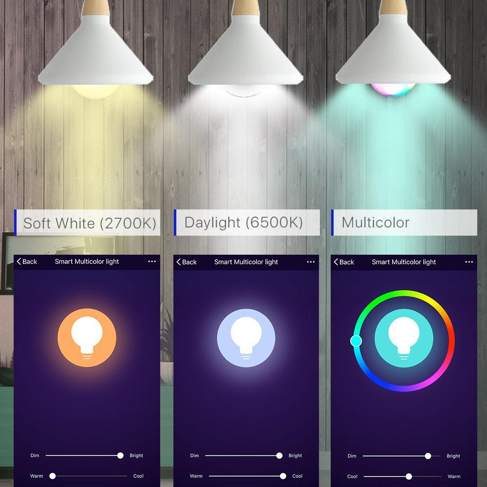 E27 10W RGBWW WIFI APP Voice Control Smart LED Light Bulb Work with Amazon Alexa AC110-255V