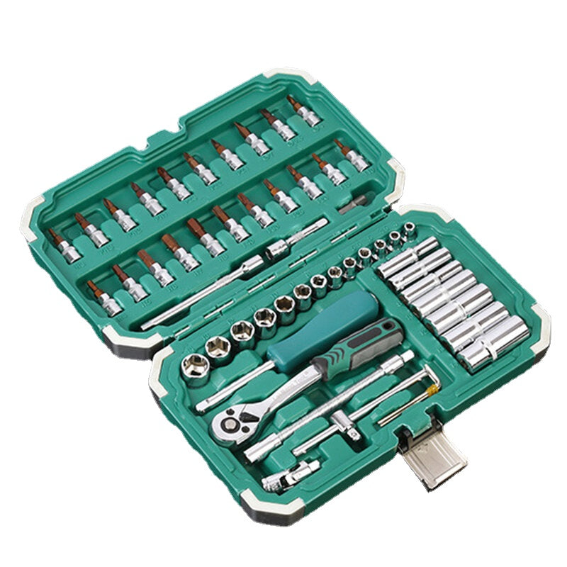 53PCS Set Car Repair Auto Repair Tool Box Ratchet Wrench Socket Car Repair Tool Set