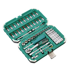 53PCS Set Car Repair Auto Repair Tool Box Ratchet Wrench Socket Car Repair Tool Set