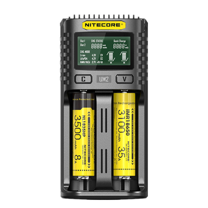 LCD Display 5V/2A Lithium Battery Charger USB QC Smart Rapid Charger For AA AAA 18650 21700 26650