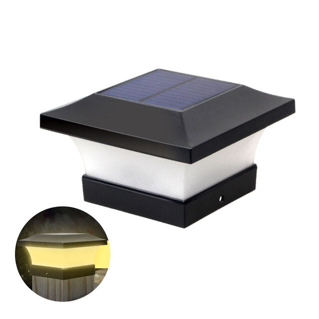 LED Solar Power Garden Light Square Post Lights IP65 Waterproof Column Light for Outdoor Garden Courtyard Porch Wall Lamp