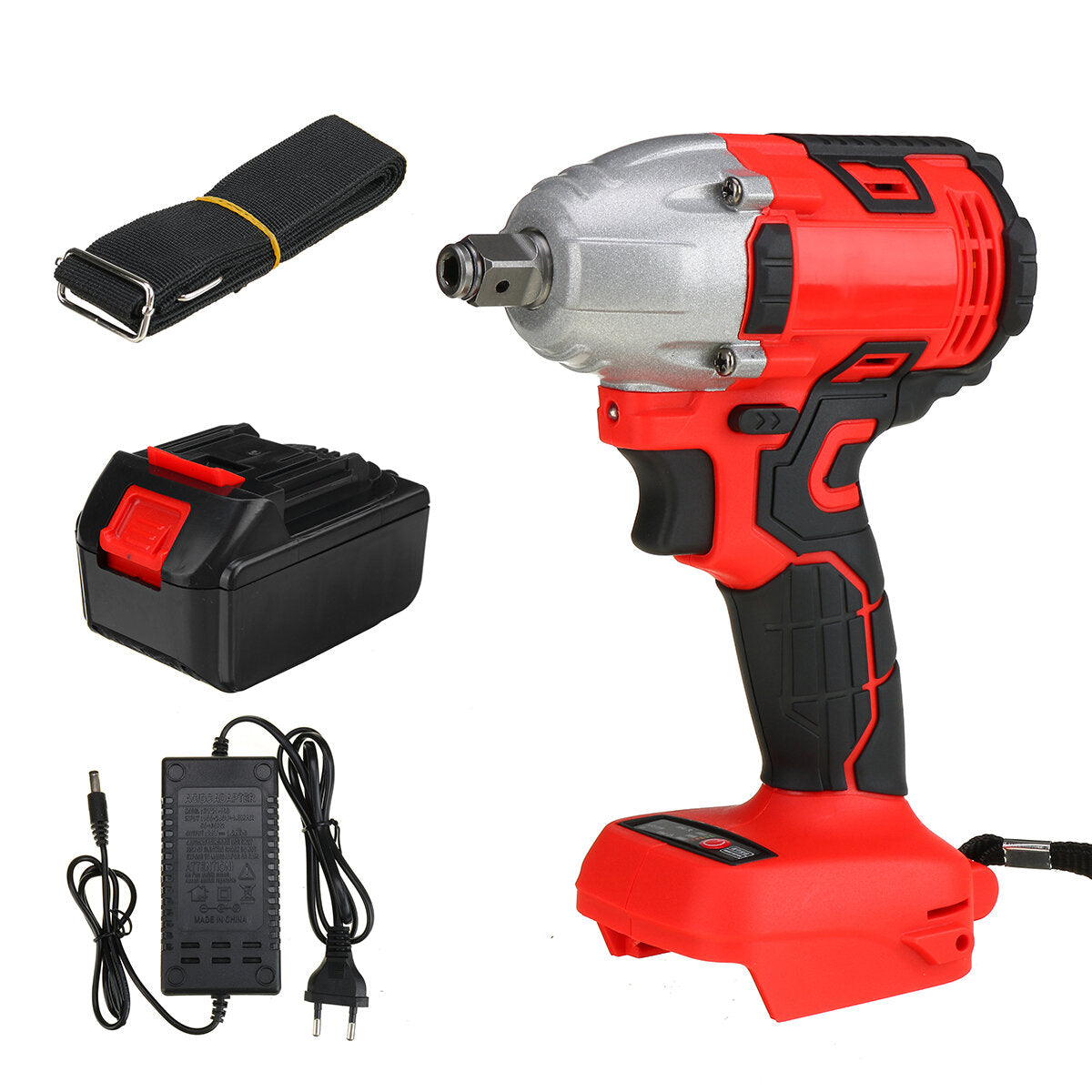 330NM 3000RPM Electric Cordless Brushless Impact Wrench W/ 1 or 2pcs Battery & 5pcs Sockets