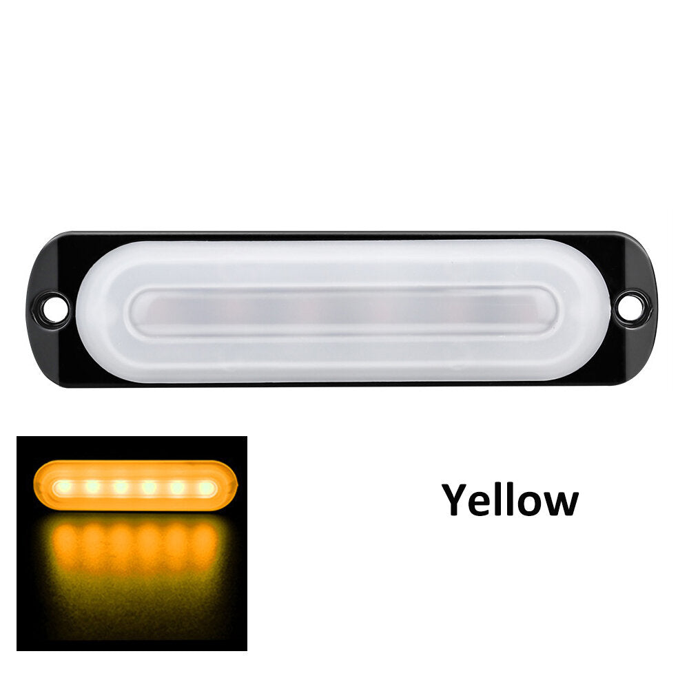 12V-24V 18W 6 LED Strobe Side Light Guide Lamp For Truck Car RV Boat