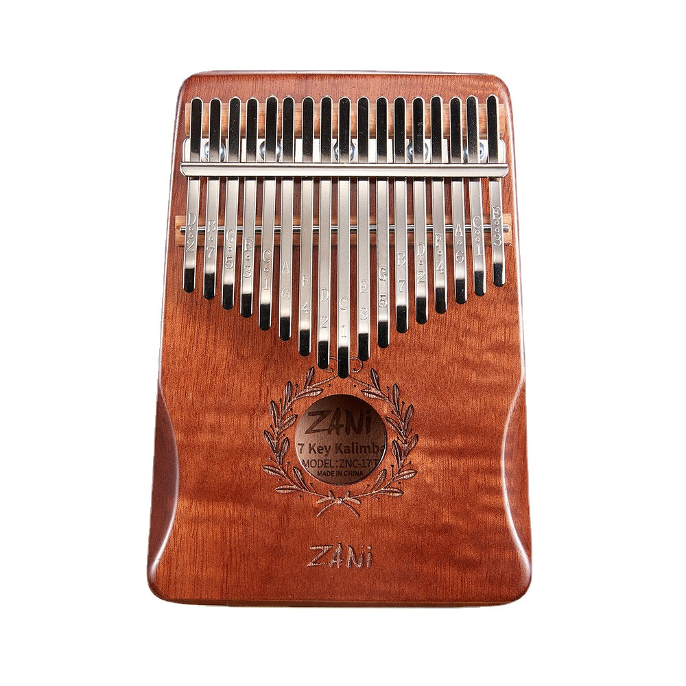 17 Keys Gauntlets Thumb Piano Mahogany Kalimbas Wood Acoustic Musical Instrument for Beginner With Accessories