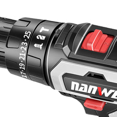 42VF 5*1500mah Electric Drill Driver 2 Speed 36NM Power Drills 25+3 Torque DIY Powerful Tool