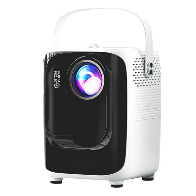 AI Voice Remote Portable Projector 1080P HDR10+ WiFi+BT Low Blue Light Home Theater with Surround Sound & 3D Video Player EU Plug