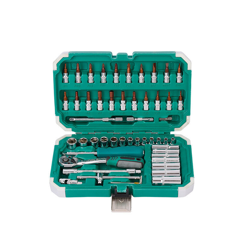 53PCS Set Car Repair Auto Repair Tool Box Ratchet Wrench Socket Car Repair Tool Set
