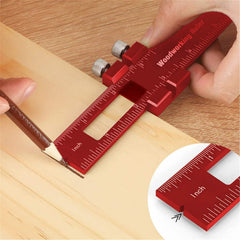 3pcs Aluminum Alloy Precision Pocket Ruler Set for Woodworking & Carpentry - 6", 8", 12" Measuring Gauges