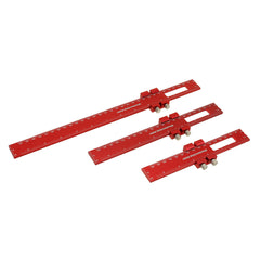 3pcs Aluminum Alloy Precision Pocket Ruler Set for Woodworking & Carpentry - 6", 8", 12" Measuring Gauges