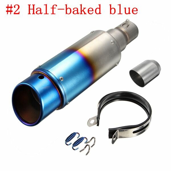 38-51mm Stainless Steel OR Carbon Exhaust Muffler Pipe Silencer Motorcycle Street Racing Bike