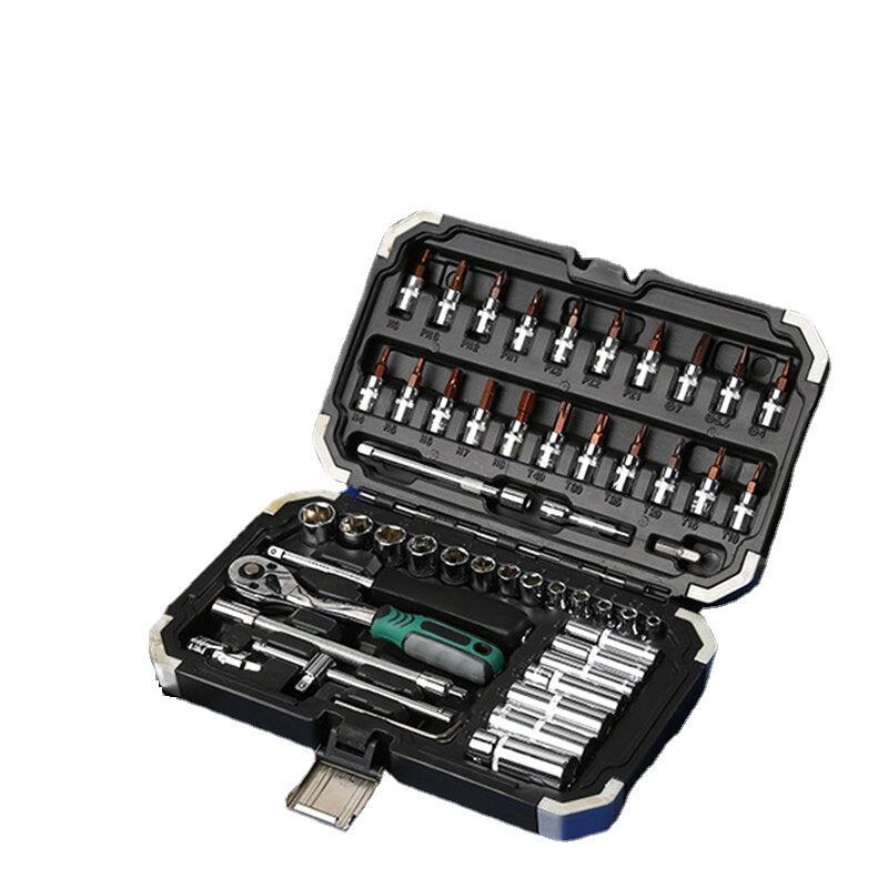 53PCS Set Car Repair Auto Repair Tool Box Ratchet Wrench Socket Car Repair Tool Set