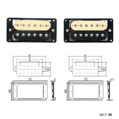 2 PCS Guitar Pickup Zebra Faced Humbucker Double Coil Electric Guitar Pickups 50/52mm Guitar Accessories