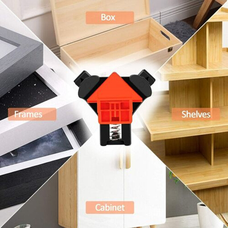 4pcs Adjustable 90 Degree Corner Clamp for Woodworking, Single-Handed Operation, Durable Right Angle Clips