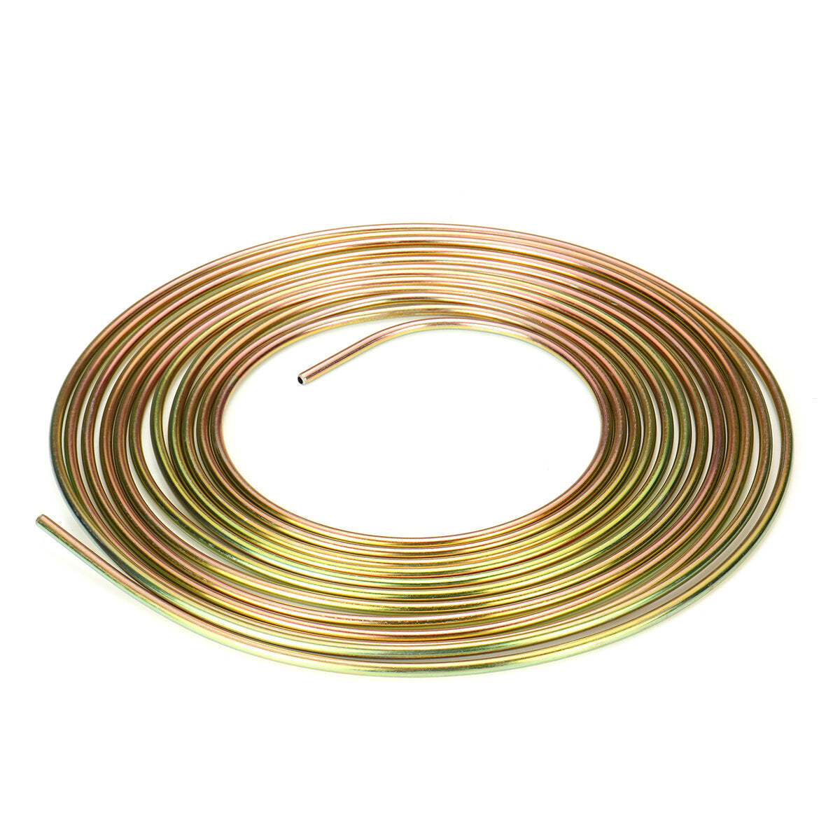 25ft Roll of 3/16'' Plated Brake Line Tubing OD Copper Nickel With 16x Tube Nuts