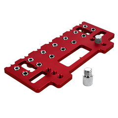 Multifunctional Pocket Hole Jig Set - Aluminum Alloy Tool for Precise Woodworking, Handle Punch Locator, Black/Red