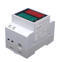 AC 80-300V Din Rail AC LED Dual Display Volt Meter Ammeter Voltage Ampere Gauge