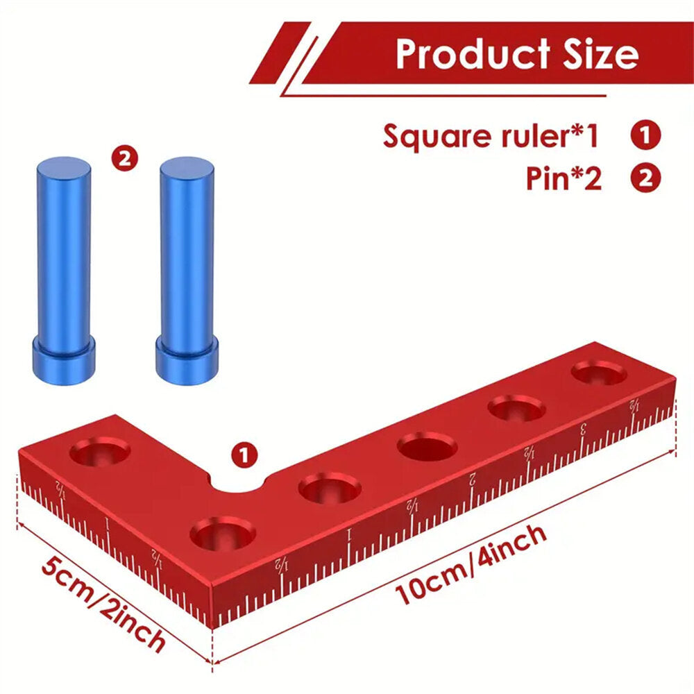 Small Square Center Finder Tool - Durable Aluminum Alloy, 90-Degree Marking, Compact, Metric/Imperial, 50x100mm