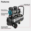 1200H-24 air compressor, oil-free, quiet, low-frequency 230V, 50HZ, 24L, 150W, custom model, high efficiency and low noise