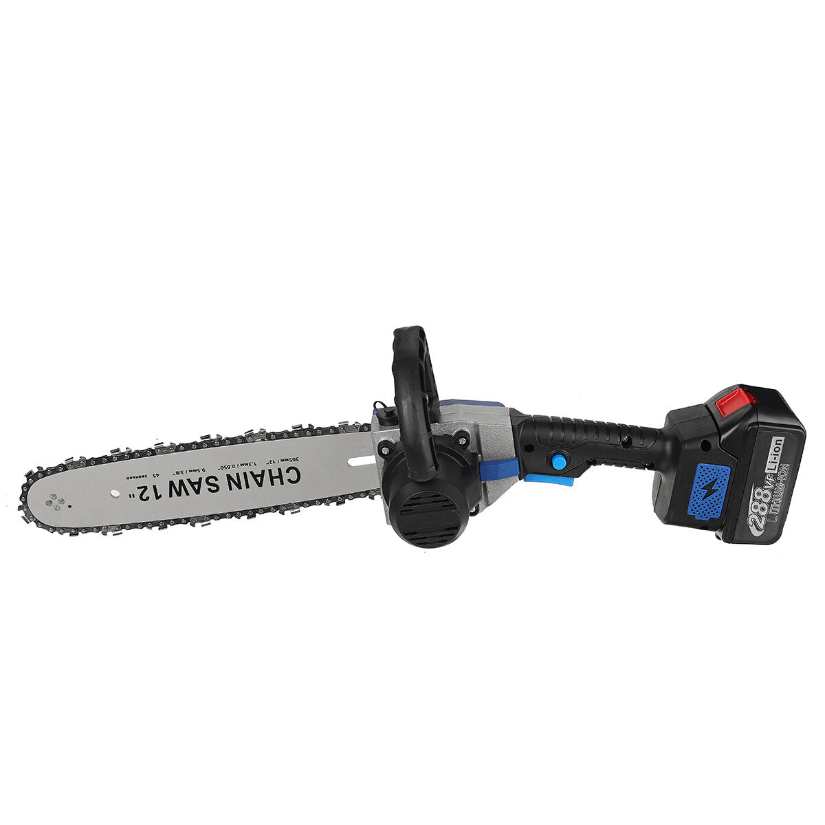 12" Cordless Electric Chain Saw One-Hand Saw Woodworking Tool W/ 1/2pcs Battery