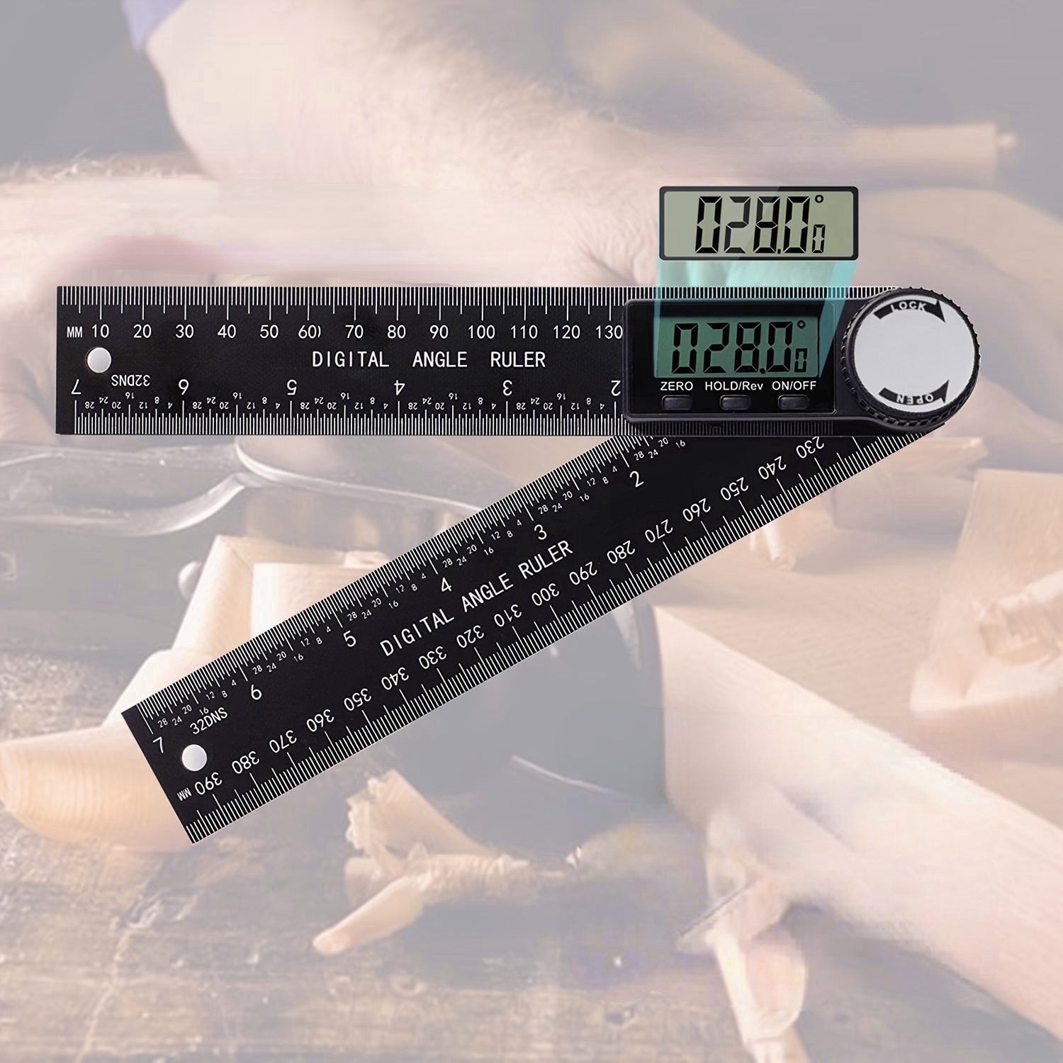 2 In 1 Protractor Angle Measuring Tool Fit For Woodworking Construction