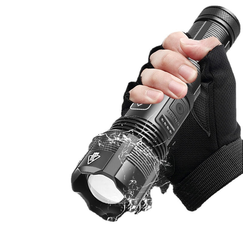 1800lm Powerful Long Range Zoomable Flashlight Kit Rechargeable & Power Focus Adjustable Tactical Light