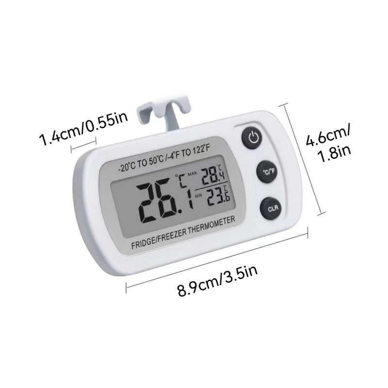 3.5in x 1.8in Waterproof Digital Refrigerator Thermometer For Kitchen Restaurants