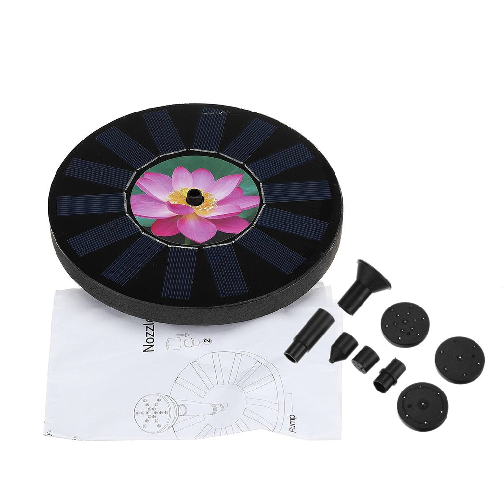 30-50cm Solar Panel Powered Garden Pond Floating Fountain Water Pump Outdoor