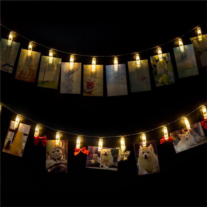 3M 20LED Holder Clip Fairy Sliver Wire String Light Battery Christmas Party Holiday Decor