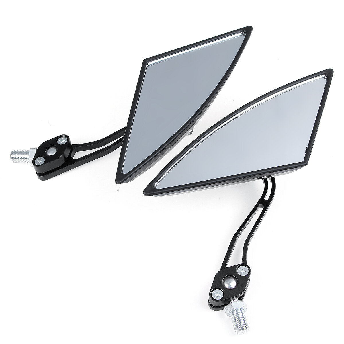 7/8 Inch 22mm Handle Bar Rearview Mirrors For Motorcycle Anti-glare Blue Lenses