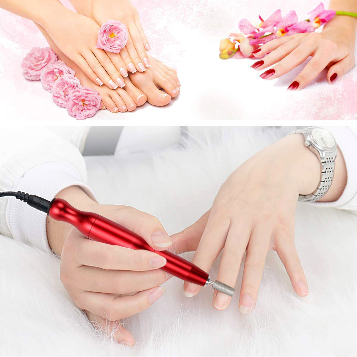 12V Professional USB Electric Nail Drill Tools Machine Portable Salon Manicure Polishing File
