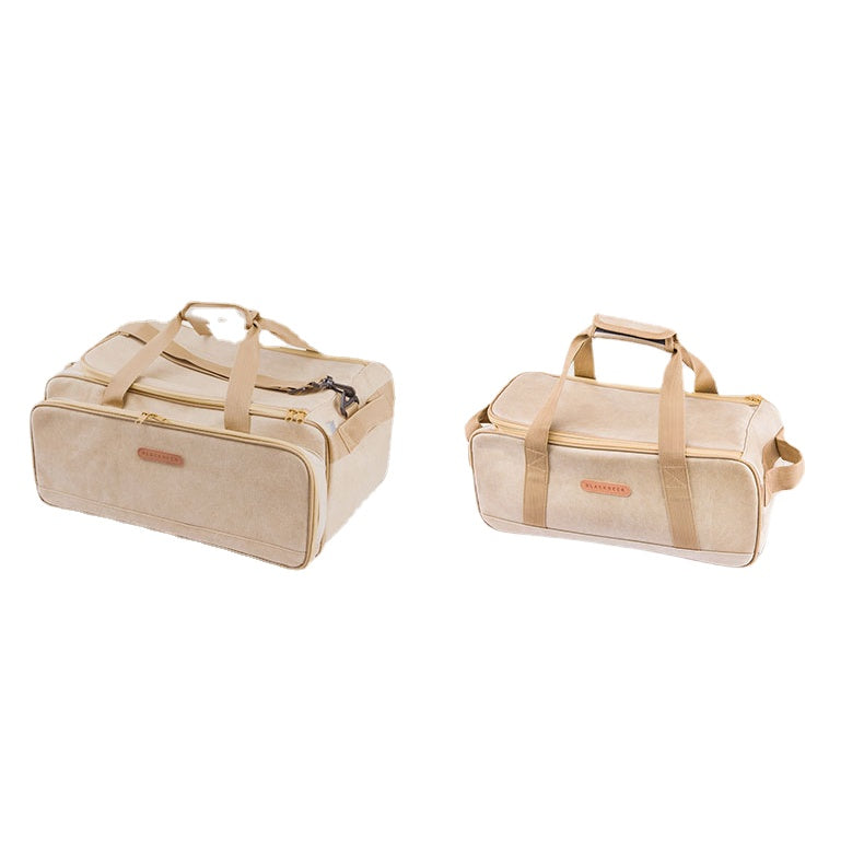 Camping Travel Portable Separated Storage Bags Carry On Luggage Brown Bags Cookware Tote Large Weekend Bag
