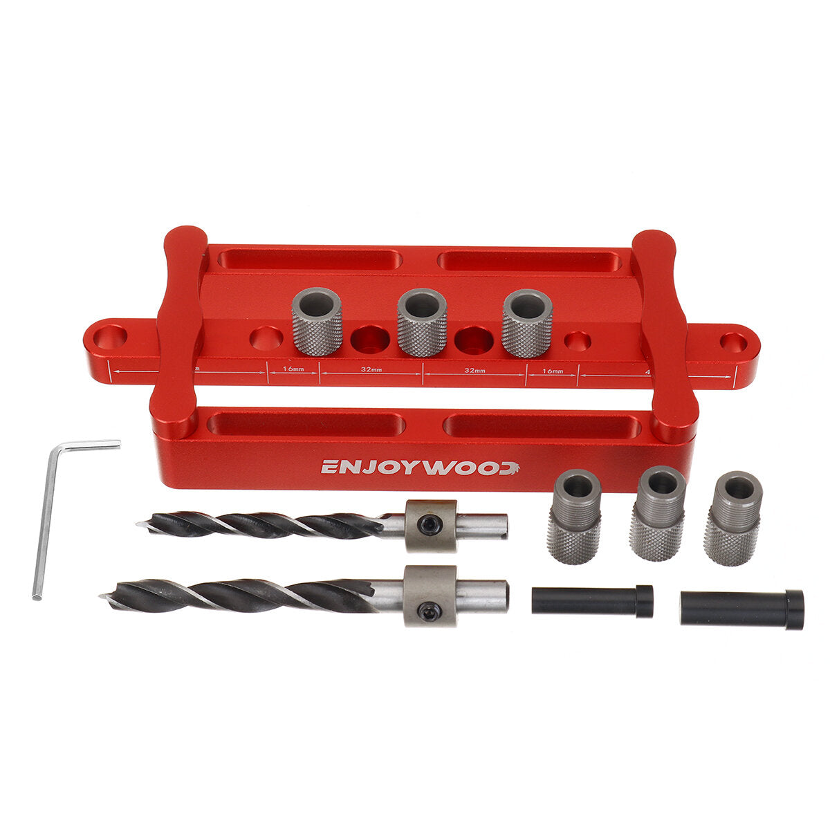 Self-Centering Doweling Jig for Woodworking - Metric & Inch Dowel Punch Locator Drilling Tool