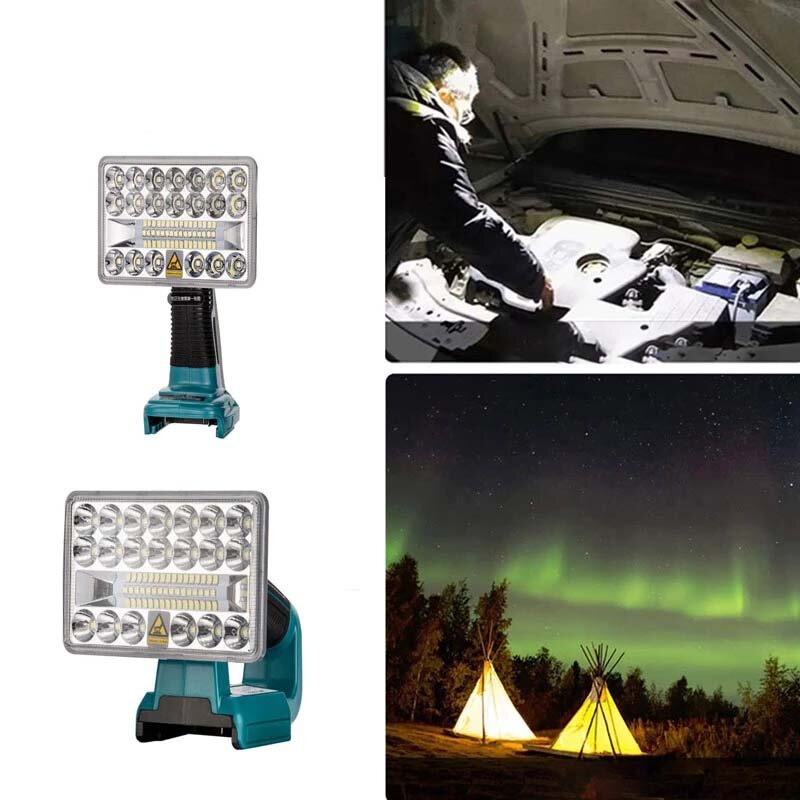 5 Inch LED Work Light Indoors Outdoors Long Shot USB Rechargeable Spotlight Light Flashlight Tool Light For 14.4/18V Lithium Battery