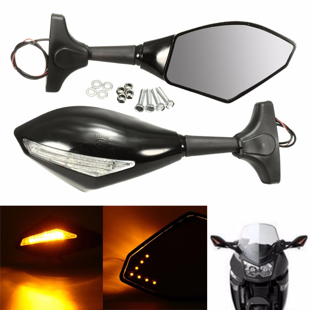 Motorcycle Rear View Mirror with LED Turn Signal