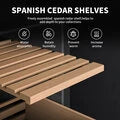 16L Cooler Humidor, Electronic Cooler Humidor with Spanish Cedar Wood Shelves Upgraded Version with Digital Hygrometer Displays, 100 Capacity