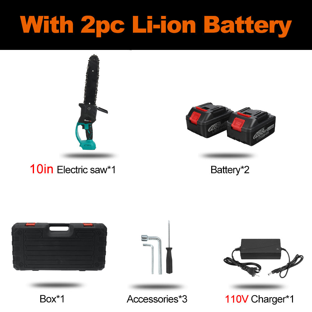 1500W 10000rpm 8"/10" ELectric Saw Chainsaw Wood Cutting Tool Brushless Motor for 18V/21V Battery