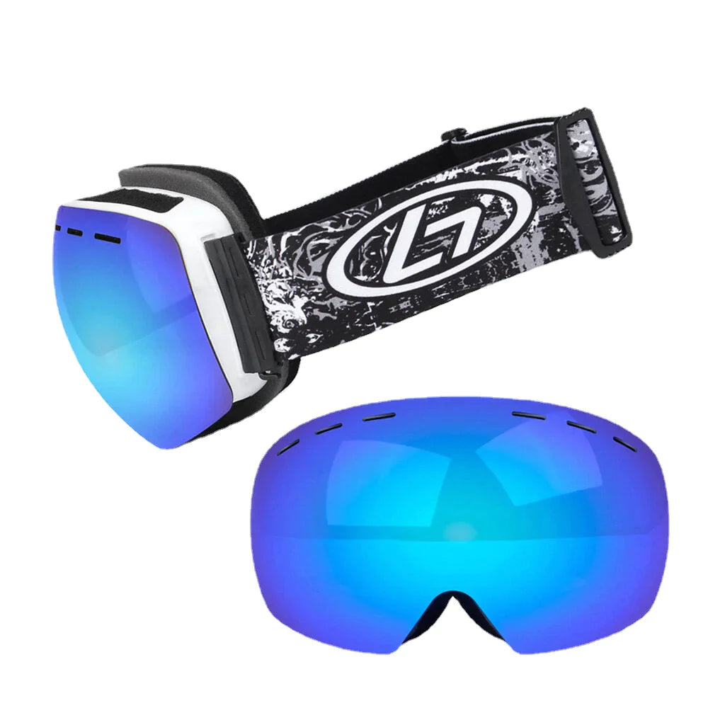 Unisex Double-layer Ski Goggles Spherical Professional Dual-lens Anti-fog Windproof Goggles