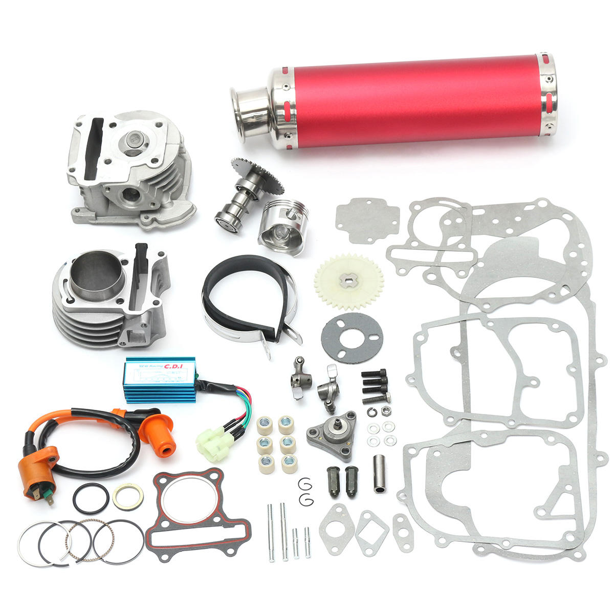 50mm Chinese Scooter Big Bore Exhaust Performance Kit Power Pack GY6 50cc