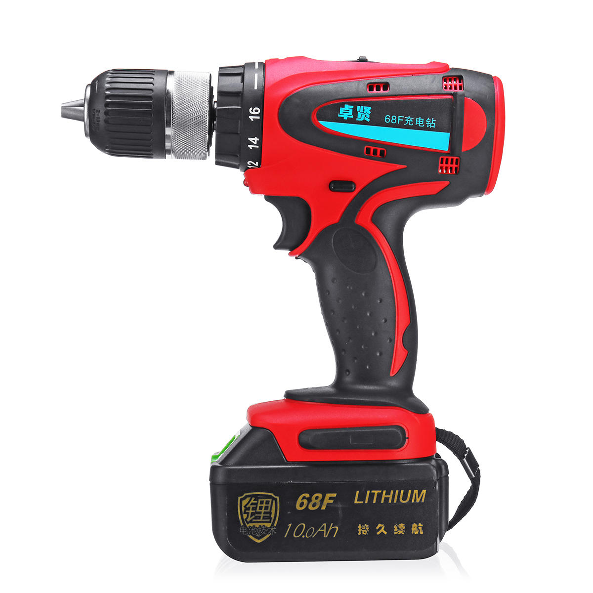 68V 10Ah Cordless Rechargeable Electric Drill 2 Speed Heavy Duty Torque Power Drills