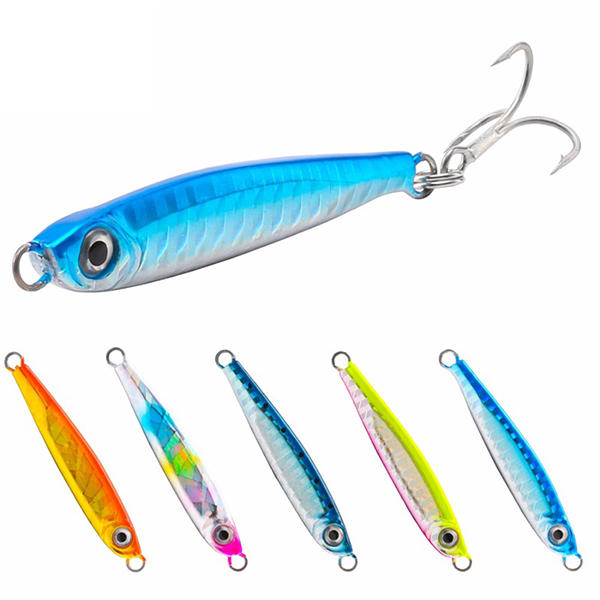 1PC 21g 65mm Jigging Fishing Lure Metal Sinking Spoon Fishing Baits 3D Eyes