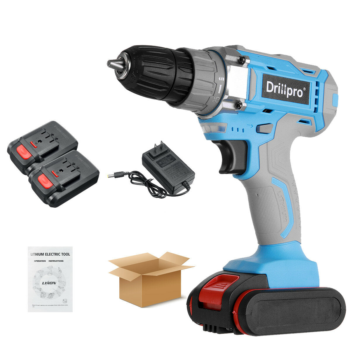 1200rpm 1.5AH Electric Drill Wood Drilling Screwdriver Woodworking Tool with Battery
