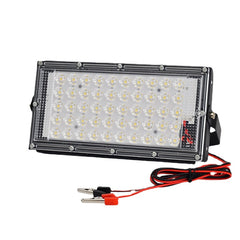 50W LED Floodlight DC12V Waterproof Electric Clip Charger LED Emergency Lamp Spotlight Camping Hiking Working Outdoor Lighting
