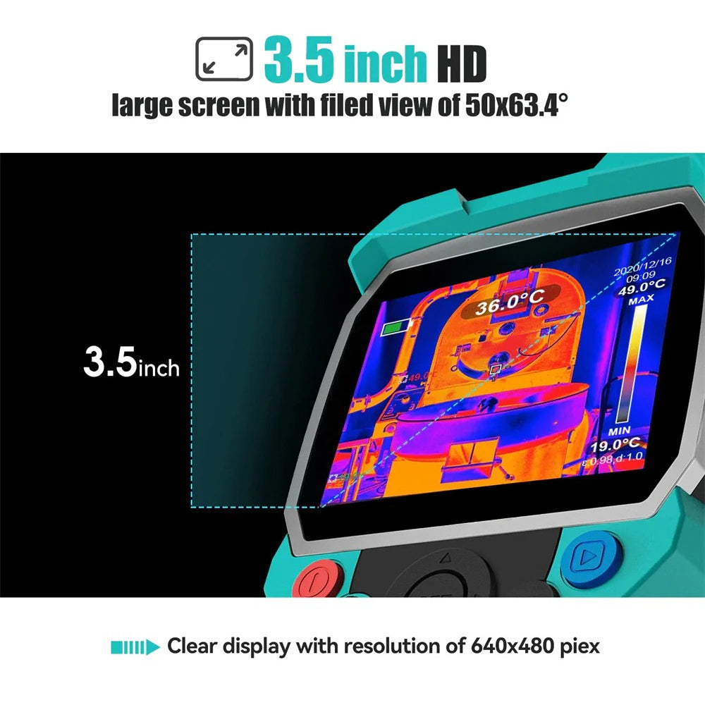 GreenZech Industrial 256-A | 256x192 HD Thermal Imaging Camera | Professional 3.5" Handheld Infrared Diagnostic Station