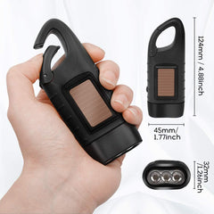 2 PCS Portable LED Flashlight Hand Crank Dynamo Torch Professional Solar Power Tent Light Lantern for Outdoor Camping Mountaineering