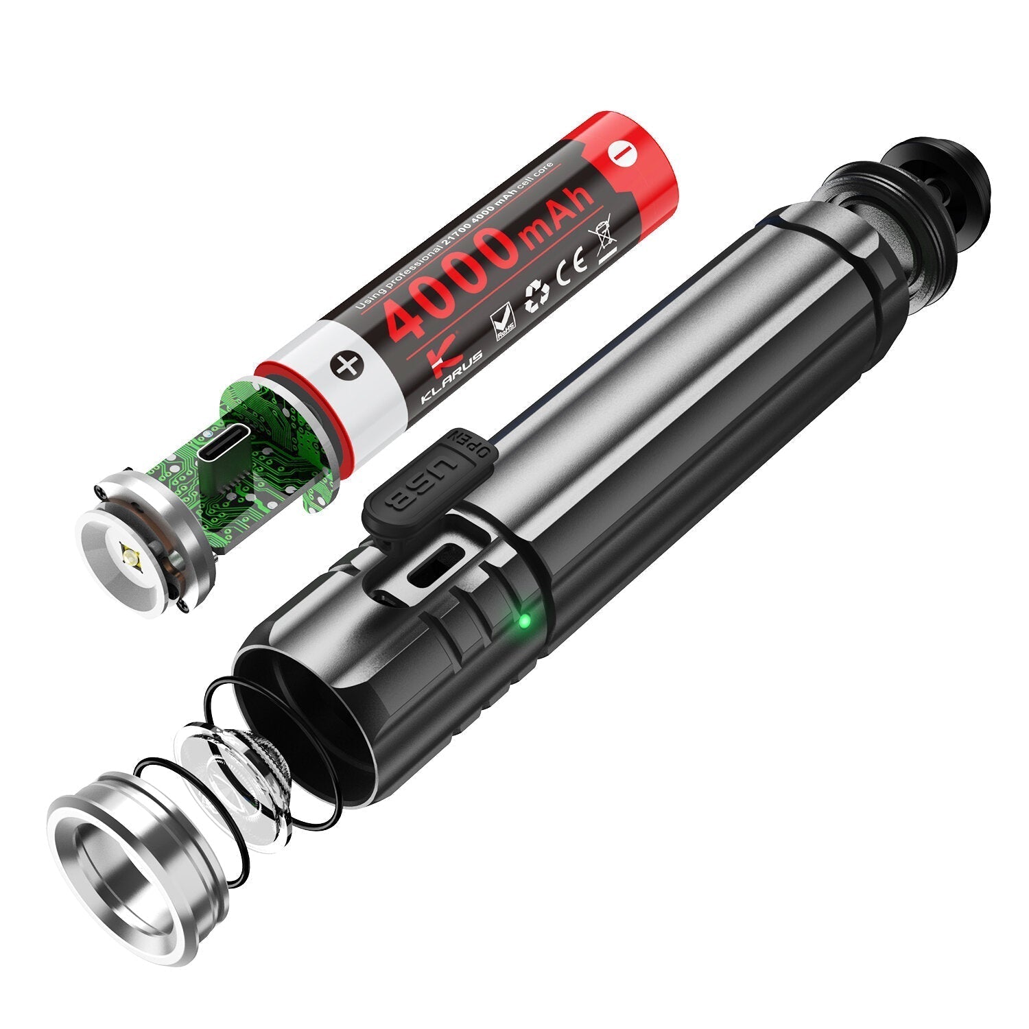 1100LM Mini LED Torch Rechargeable Powerful Flashlight With 18650 Battery For Camping,Hiking