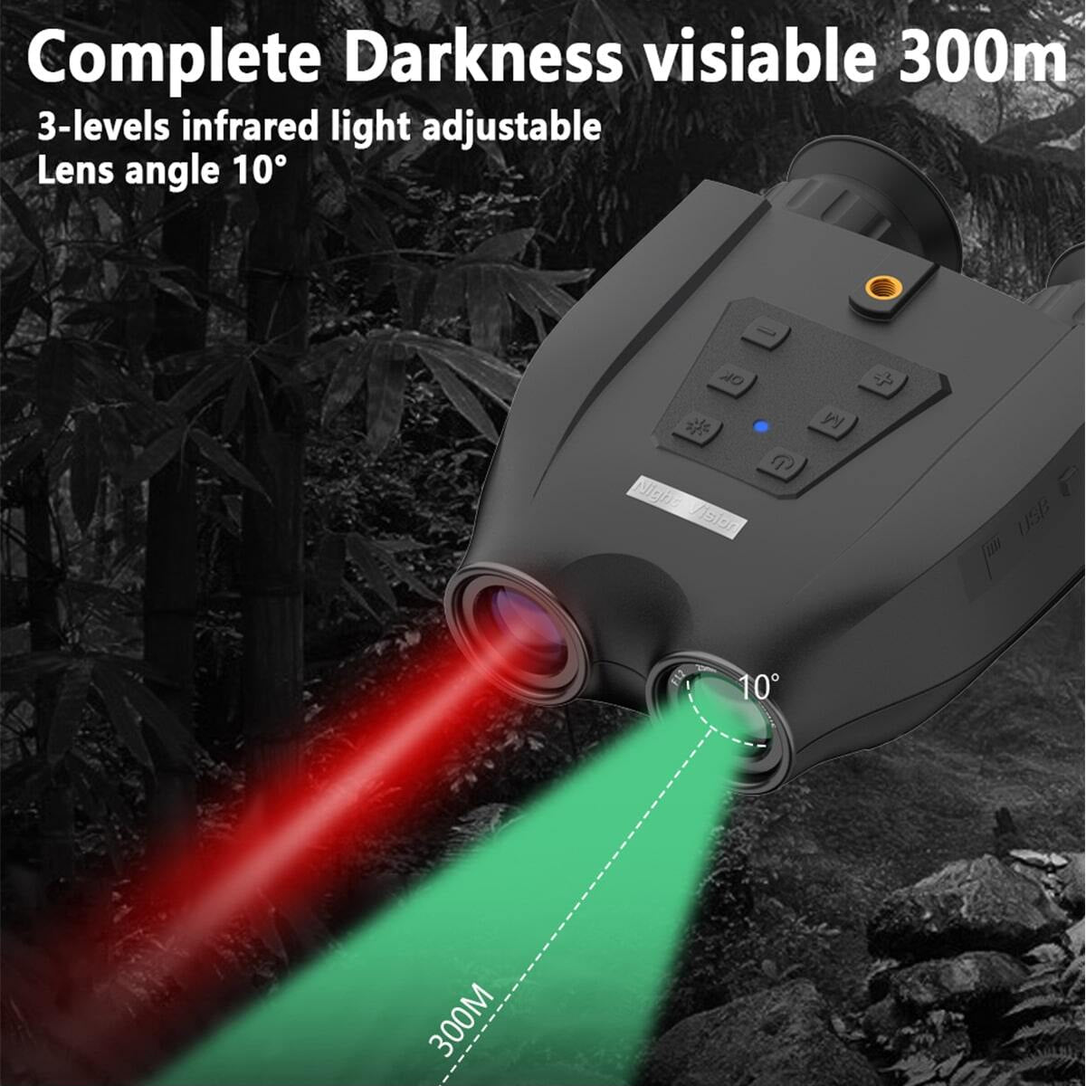 Optical Infrared Night Vision Binoculars with Dual-Screen, 6X Optical & 8X Digital Zoom, Ideal for Day/Night Use