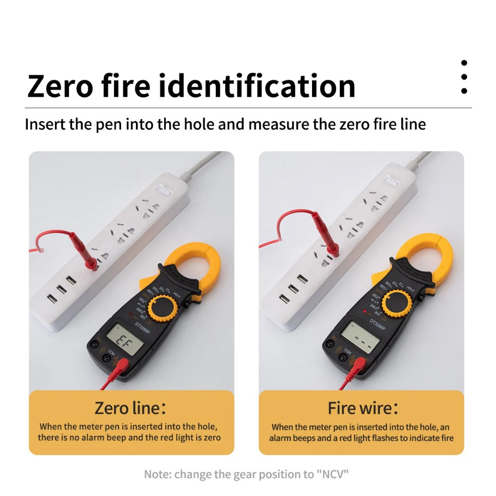 NVC Non-Contact Clamp Digital Multimeter AC And DC Voltage/Resistance Testing Tool