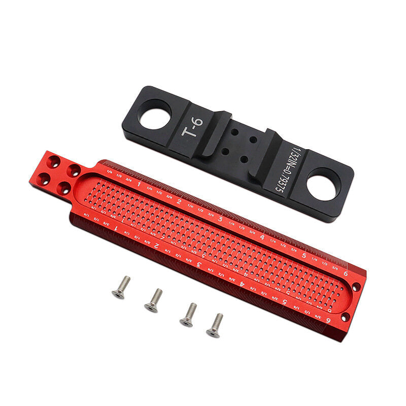 6/12 Inch Woodworking T-Ruler - Aluminum Alloy Hole Marking Tool for Accurate Drawing and Measurement