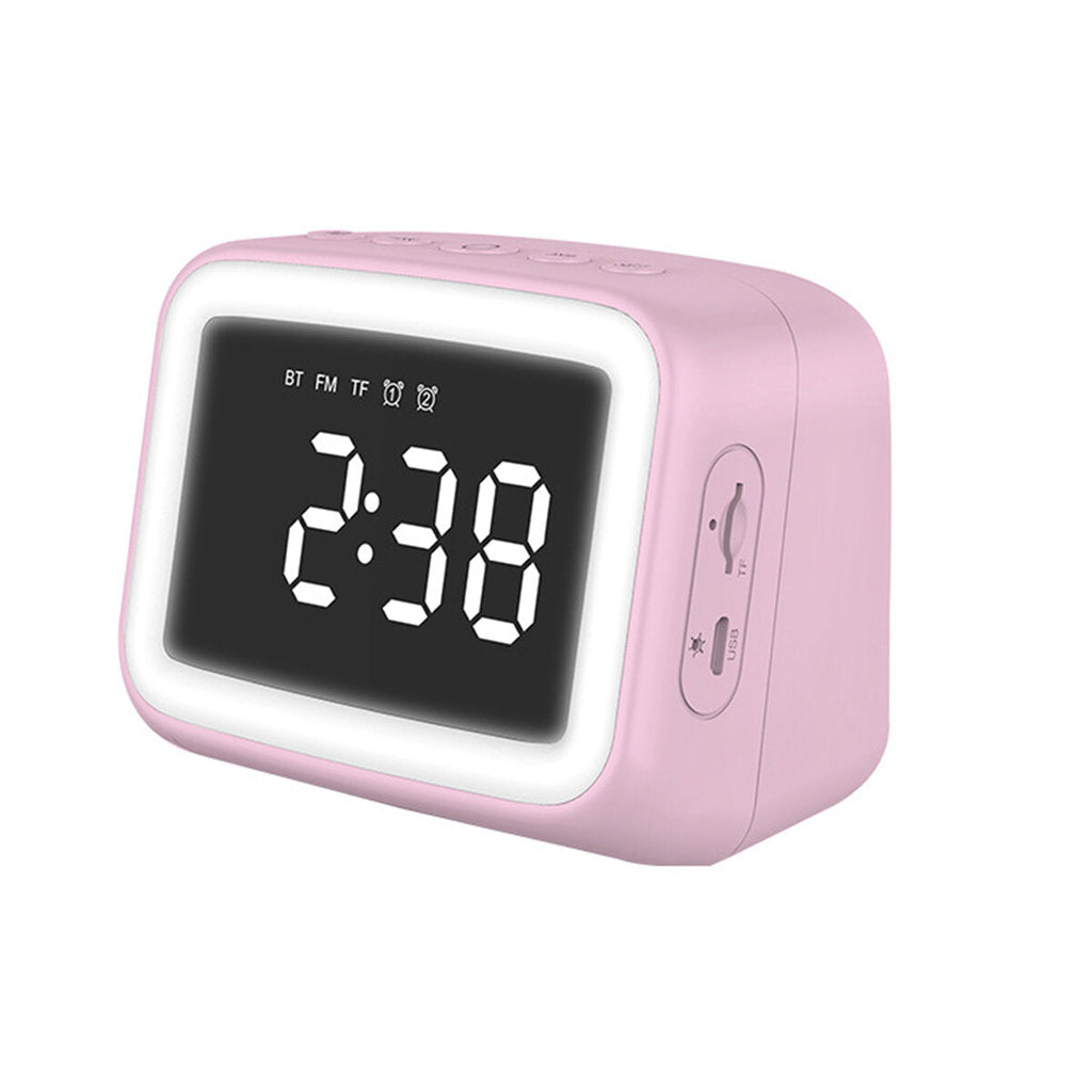 Digital Alarm Clock FM Radio Wireless Bluetooth 5.0 LED Mirror With Speaker