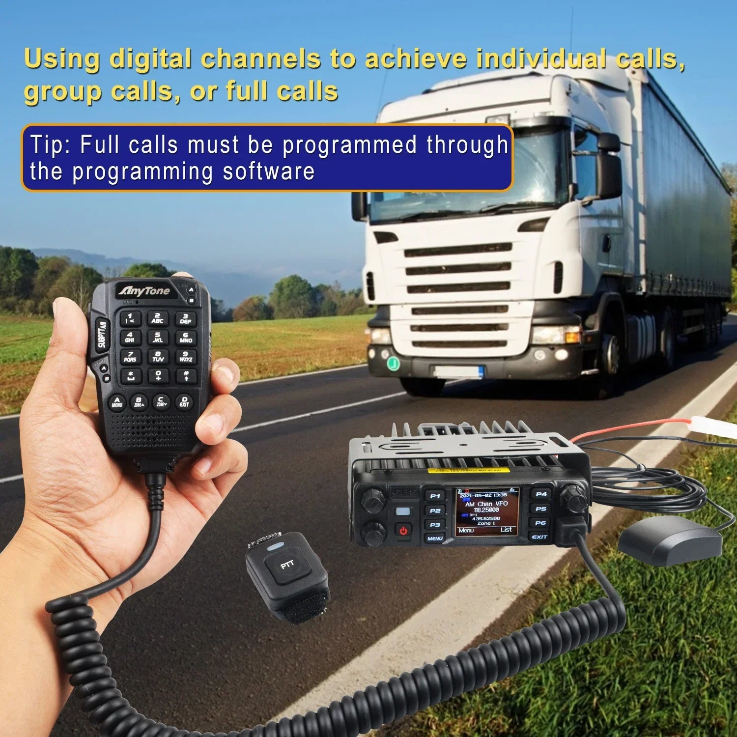 Plus VHF UHF Air Band Receive GPS APRS bluetooth PTT DMR Digital Repeater Function FM Mobile Radio AES256